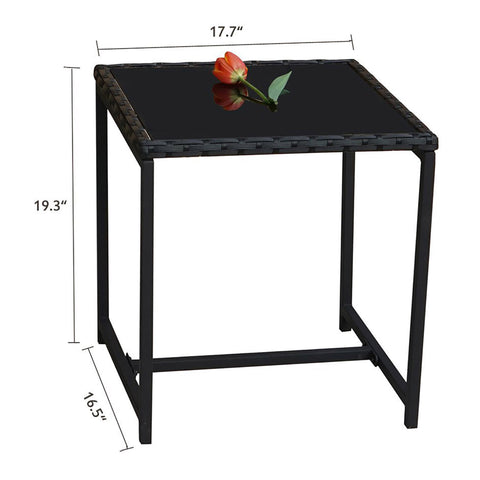 Kozyard Moana Outdoor 3-Piece Rocking Wicker Bistro Set