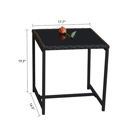 Kozyard Moana Outdoor 3-Piece Rocking Wicker Bistro Set