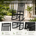 Kozyard white porch rocker features: high slatted back support, sturdy reinforced rocking base, and comfortable rounded edges.
