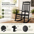 Kozyard solid wood rocking chair with natural wood grain texture, breathable all-weather material for classic farmhouse look.