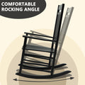 Kozyard wooden rocking chair showcasing a smooth and comfortable rocking angle, crafted from durable wood, ideal for relaxing on patios, porches or garden seating areas.
