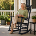 Kozyard indoor outdoor rocking chair set for front porch, backyard patio, baby nursery room, and apartment balcony layout.
