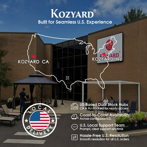 Kozyard large decorative outdoor planter pot and stylish front porch umbrella stand holder helper. This multifunctional fluted utility storage bucket is placed near a home entrance door, perfectly showcasing its versatility as both a elegant heavy duty flower container for front door plants and a waterproof modern rainwater catcher bin. Ideal for elevating home curb appeal, modern farmhouse entryway decor, and creating a welcoming residential outdoor patio experience all year round.