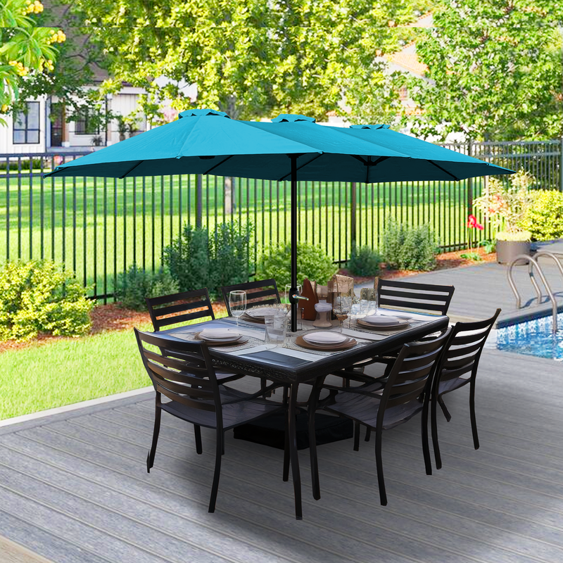 Kozyard Butterfly 15' Outdoor Patio Double-Sided Aluminum Umbrella Crank Base