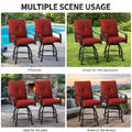 Kozyard Outdoor Bar Stools Set - Swivel Patio Furniture with Comfortable Padded Seats & Armrests. Multi-scene use (poolside, yard, patio, terrace) built with sturdy metal frame and durable outdoor fabric, ideal for outdoor relaxation & dining.
