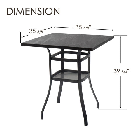 kozyard outdoor bar stool dimensions, ergonomic contoured patio bar stool with A-frame design, supports up to 330 lbs, 28 3/8" height
