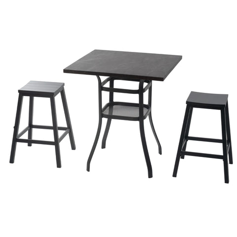 kozyard outdoor bar table and stools set, complete patio bar furniture with square table and two stools, ideal for outdoor entertaining