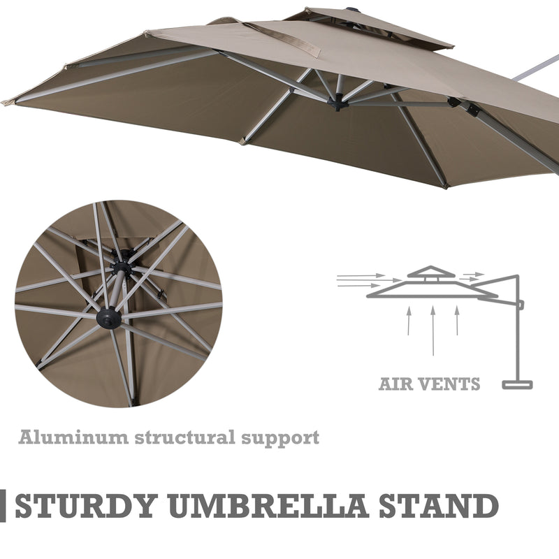 Kozyard Roma cantilever offset umbrella 10'×10' (5 Color Options)