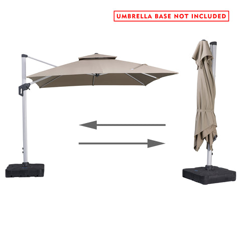 close patio umbrella Kozyard Roma cantilever offset umbrella 10'×10' (5 Color Options) – Kozyard LLC