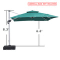 Dimensions of Green Cantilever Patio Umbrella (Base Not Included)
A green cantilever patio umbrella with labeled dimensions, indicating its height and canopy clearance, and noting that the umbrella base is not included. Keywords: cantilever patio umbrella, umbrella dimensions, umbrella base not included