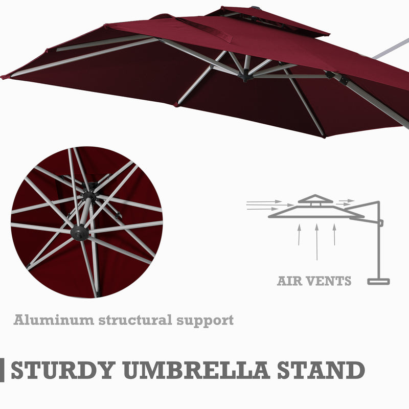 Kozyard Roma cantilever offset umbrella 10'×10' (5 Color Options)