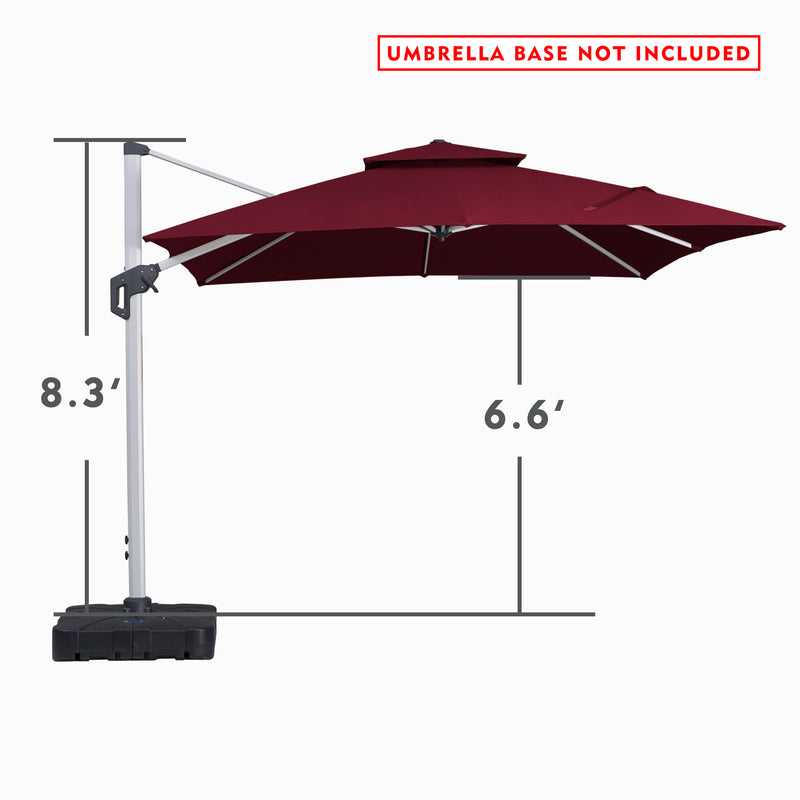 Kozyard Roma cantilever offset umbrella 10'×10' (5 Color Options)