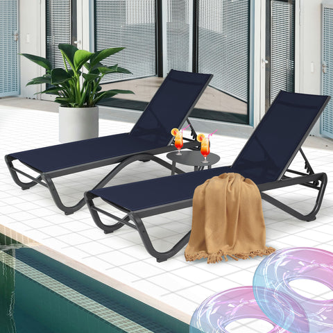 Kozyard Patio Chaise Lounge Chair Flat Recline Adjustable Lounge Chair