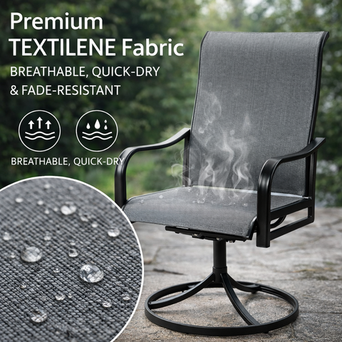 Kozyard Outdoor Chair Fabric – Premium TEXTILENE Material for Outdoor Furniture, Breathable, Quick-Dry & Fade-Resistant Features, Durable All-Weather Fabric That Boosts Outdoor Seating Comfort.
