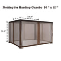 A mosquito net designed for a 10" x 12" hardtop gazebo. The netting is attached to a dark - colored frame, with dimensions marked as 79.5" in height and 118.9" in length. The netting provides a protective barrier against insects, ensuring an insect - free environment inside the gazebo. 10' x 12' Hardtop Gazebo Mosquito Netting: Insect Protection. 10' x 12' Hardtop Gazebo Mosquito Netting: Insect Protection.