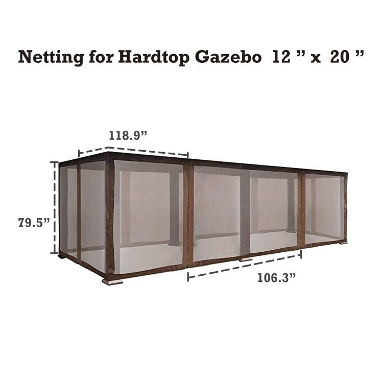 Kozyard Hardtop Gazebo Mosquito Net（8 Options）