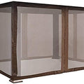 An outdoor gazebo mosquito net enclosure with a wooden - toned frame. The netting is attached to the frame, providing a protective barrier against insects. The design appears to be suitable for creating a bug - free zone within the gazebo. Outdoor Gazebo Mosquito Net: Insect - Free Haven. outdoor gazebo, mosquito net, insect protection, gazebo enclosure.