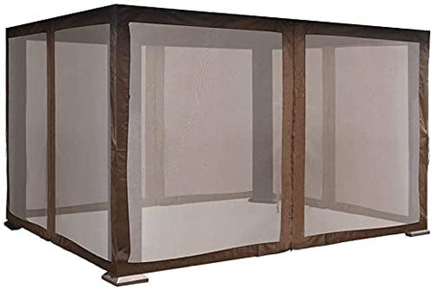 An outdoor gazebo mosquito net enclosure with a wooden - toned frame. The netting is attached to the frame, providing a protective barrier against insects. The design appears to be suitable for creating a bug - free zone within the gazebo. Outdoor Gazebo Mosquito Net: Insect - Free Haven. outdoor gazebo, mosquito net, insect protection, gazebo enclosure.