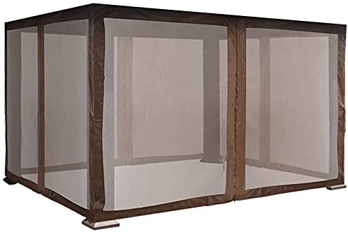 An outdoor gazebo mosquito net enclosure with a wooden - toned frame. The netting is attached to the frame, providing a protective barrier against insects. The design appears to be suitable for creating a bug - free zone within the gazebo. Outdoor Gazebo Mosquito Net: Insect - Free Haven. outdoor gazebo, mosquito net, insect protection, gazebo enclosure.