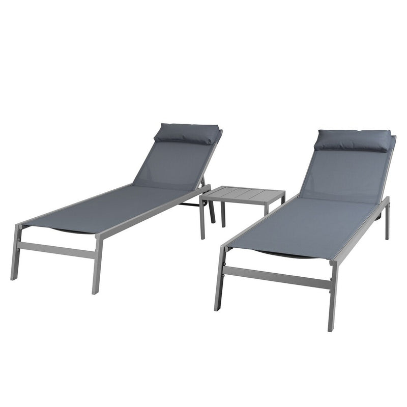 Kozyard Wilson Adjustable Wrought Iron Frame Seat Chaise Lounge Chair (2 Pack)
