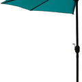 A blue-colored outdoor half-side sunshade umbrella with a black pole. The umbrella is tilted, showcasing its canopy and the adjustment mechanism on the pole.
Outdoor Blue Half-Side Sunshade Umbrella.
outdoor half-side sunshade umbrella, blue canopy, black pole, sun protection