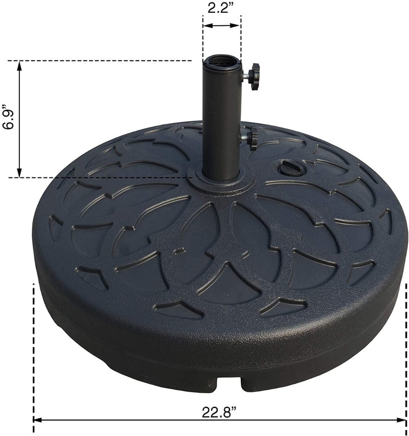 Kozyard Outdoor Large Umbrella Base/Stand Heavy Duty Universal Design for Weighted Commercial or Residential Patio & Deck Big Mobile Sun Shade