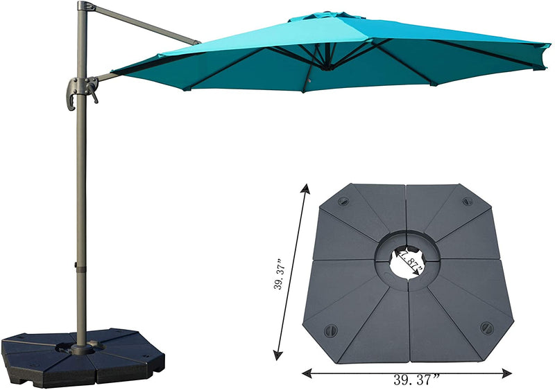 Kozyard Outdoor Large Umbrella Base/Stand Heavy Duty Universal Design for Weighted Commercial or Residential Patio & Deck Big Mobile Sun Shade