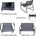 Outdoor Patio Furniture Features
Outdoor patio chairs and loveseat highlighting features like great weight capacity (300lbs for chair, 550lbs for loveseat), sturdy structure, and breathable Textilence fabric. Keywords: outdoor furniture, weight capacity, sturdy structure, breathable fabric