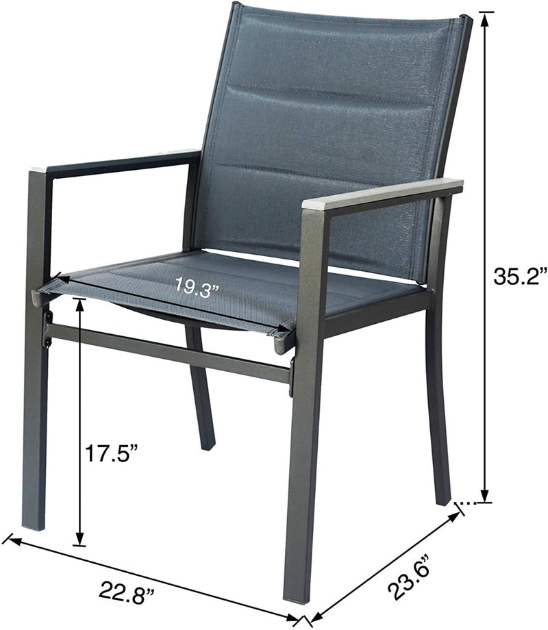 Kozyard Villa Outdoor Patio Dining Table Sets-Aluminum Chair