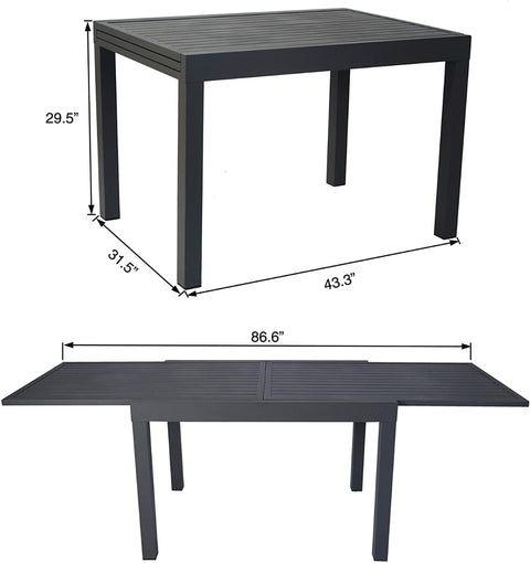 Kozyard Villa Outdoor Patio Dining Table Set -Expandable Dining Table