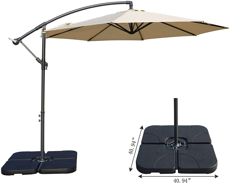 Kozyard Outdoor Large Umbrella Base/Stand Heavy Duty Universal Design for Weighted Commercial or Residential Patio & Deck Big Mobile Sun Shade