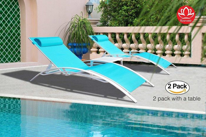 Kozyard KozyLounge Elegant Patio Reclining Adjustable Chaise Lounge（6 Options）