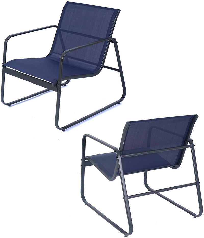 Kozyard Sofia 4 Pieces Patio/Outdoor Conversation Set with Strong Powder Coated Metal Frame, Breathable Textilence, Includes One Love Seat, Two Chairs and One Table (2 Color Options)
