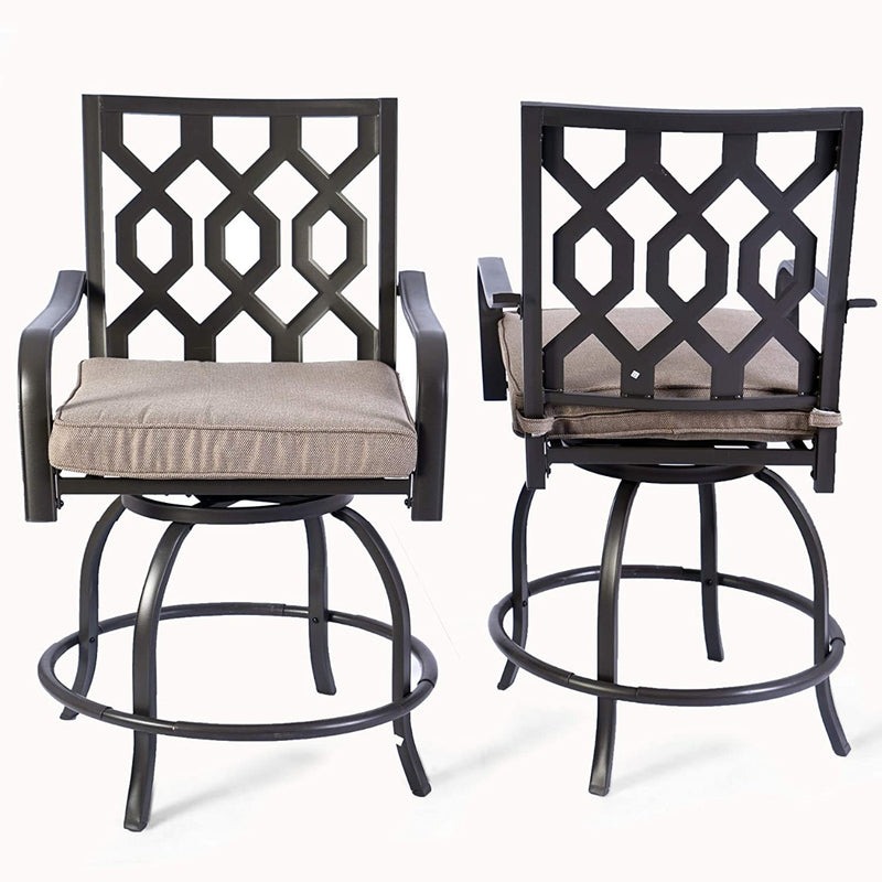 Kozyard Isabella High Swivel Bar Stools/Chair Set for Home Patio, Back Yard, Cafes, Bistro, Restaurants and Chic Bars (5 Options)