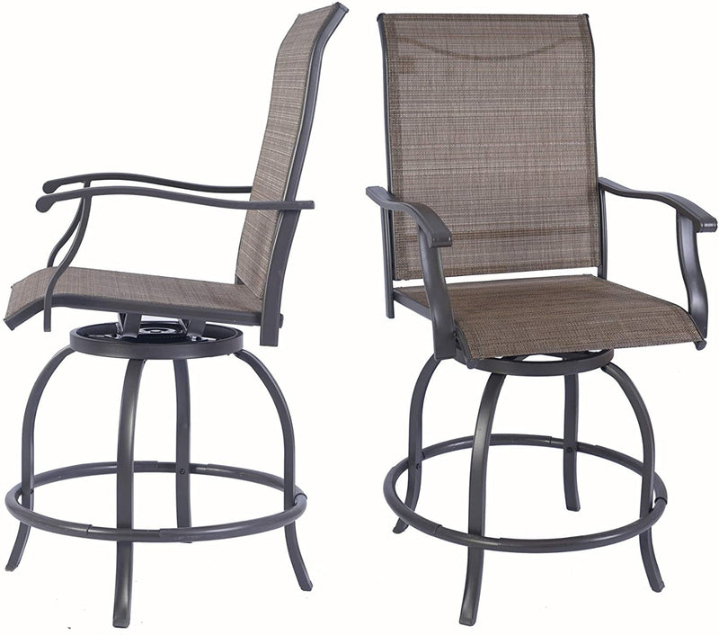 Kozyard Isabella High Swivel Bar Stools/Chair Set for Home Patio, Back Yard, Cafes, Bistro, Restaurants and Chic Bars (5 Options)