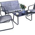 Outdoor Patio Furniture Set in Garden
An outdoor patio furniture set with two chairs, a loveseat, and a glass - topped coffee table, placed in a garden with plants, trees, and a water feature in the background. Keywords: outdoor furniture set, patio seating, garden setting