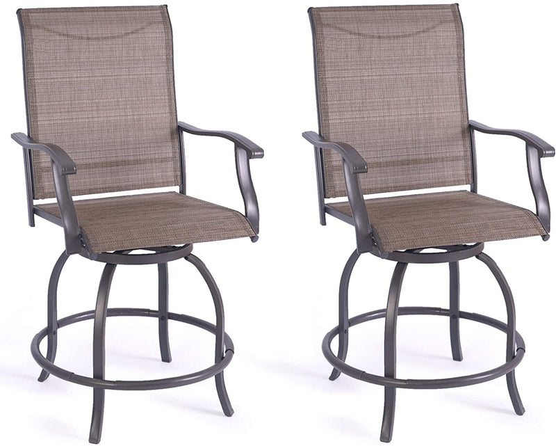 Kozyard Isabella High Swivel Bar Stools/Chair Set for Home Patio, Back Yard, Cafes, Bistro, Restaurants and Chic Bars (5 Options)