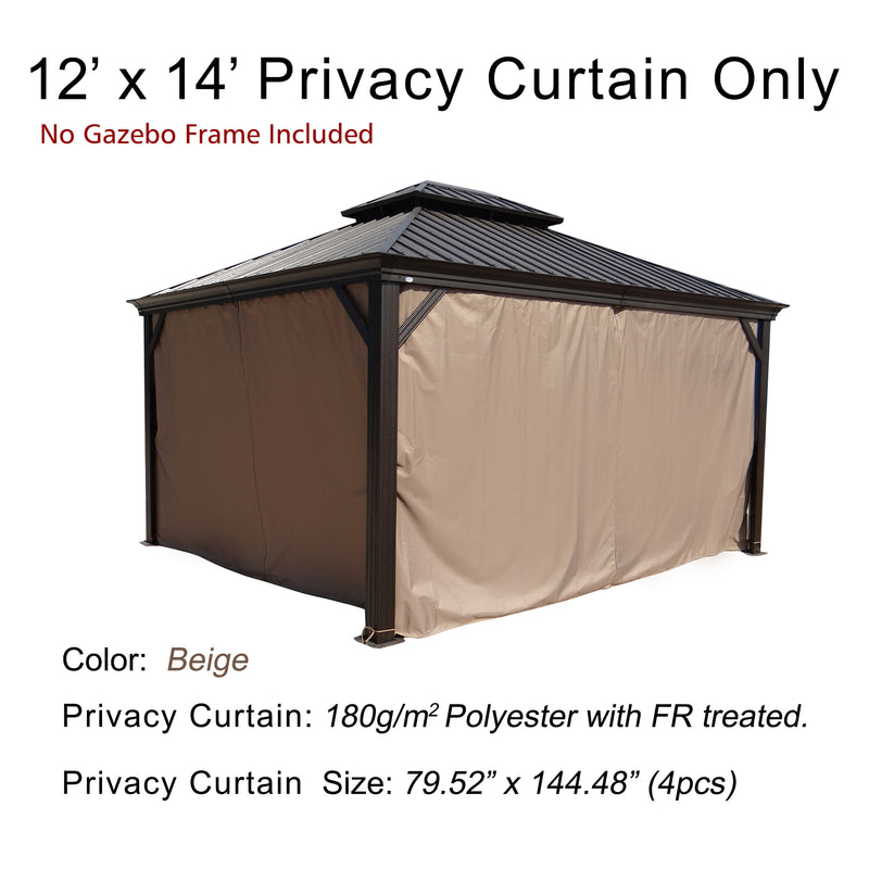 Kozyard Alexander 12'x14' Gazebo Curtain Set (2 Color Options)