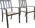 Kozyard Coolmen Outdoor Patio Dining Furniture Chair and Table Sets (2-Pack Wrought Iron Chairs) (Dark Brown)