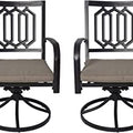 Elegant Swivel Patio Chairs
alt text：A pair of stylish swivel patio chairs with decorative backrests and cushioned seats, ideal for outdoor relaxation. Keywords: swivel patio chairs, outdoor seating, decorative design
