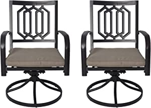 Kozyard Modern Classic Outdoor Metal Swivel Chairs Patio Dining Rocker Chair with Cushion for Backyard, Patio or Living Room (4 Options)