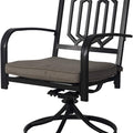 Elegant Swivel Outdoor Lounge Chair
alt text：A stylish outdoor lounge chair with a black metal frame, geometric - patterned backrest, grey cushion, and 360 - degree swivel base. Ideal for patio relaxation. Keywords: outdoor swivel chair, patio furniture, geometric design
