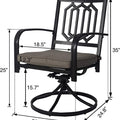 Dimensions of a Swivel Patio Chair
alt text：A diagram showing the precise measurements of a swivel patio chair, including height, width, and seat dimensions. Keywords: patio chair dimensions, outdoor furniture measurements