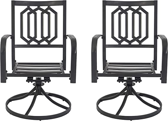 Kozyard Modern Classic Outdoor Metal Swivel Chairs Patio Dining Rocker Chair with Cushion for Backyard, Patio or Living Room (4 Options)