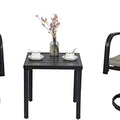 Cozy Outdoor Patio Set
alt text：A set of two stylish swivel patio chairs with cushions and a small square table, decorated with a vase of flowers and cups, perfect for outdoor relaxation. Keywords: outdoor patio set, swivel chairs, patio furniture