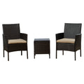 Elegant Wicker Outdoor Seating Set
alt text：A stylish outdoor seating set featuring two wicker chairs with beige cushions and a matching wicker side table, perfect for patio relaxation. Keywords: wicker outdoor seating, patio furniture, beige cushions