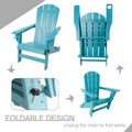 Foldable Teal Adirondack Chair
alt text：An image showcasing the foldable design of a teal Adirondack chair, with instructions to unplug the chain for easy folding. Keywords: foldable Adirondack chair, teal color, easy storage
