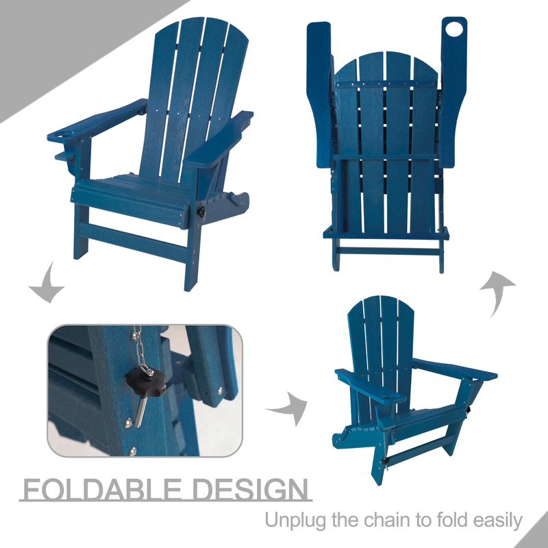 Kozyard Folding Adirondack Chair, Patio Outdoor Chairs, HDPE Plastic Resin Deck Chair, Painted Weather Resistant, for Deck, Garden, Backyard & Lawn Furniture, Fire Pit, Porch Seating (4 Color Options)