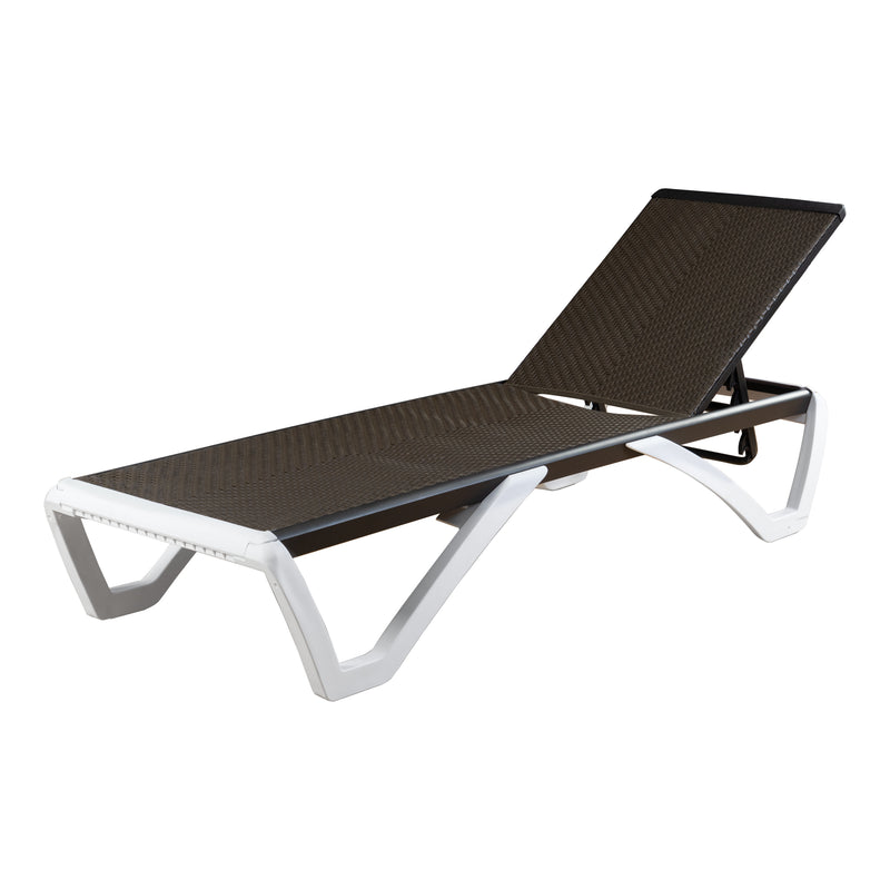 Kozyard Alan Full Flat Alumium and Polypropylene Resin Legs Patio Reclinging Adustable Chaise Lounge with Sunbathing Textilence, 5 Adjustable Position