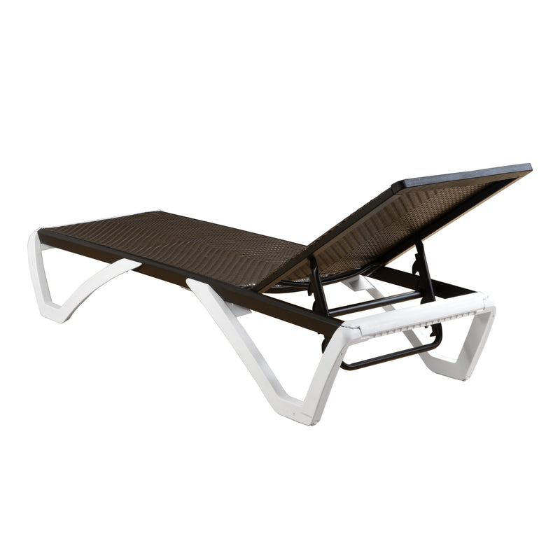 Kozyard Alan Full Flat Alumium and Polypropylene Resin Legs Patio Reclinging Adustable Chaise Lounge with Sunbathing Textilence, 5 Adjustable Position